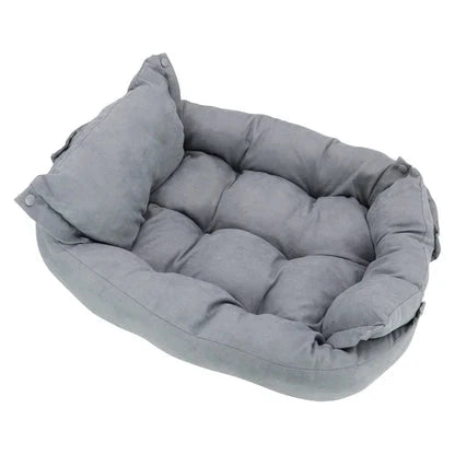Pet Bed 3-in-1 Convertible Breathable Cotton & Machine Washable