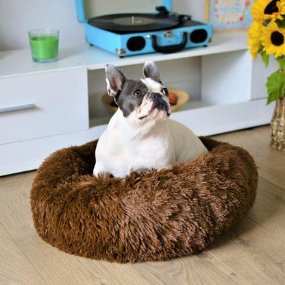 Pet Bed Faux Fur Raised Rim Machine Washable