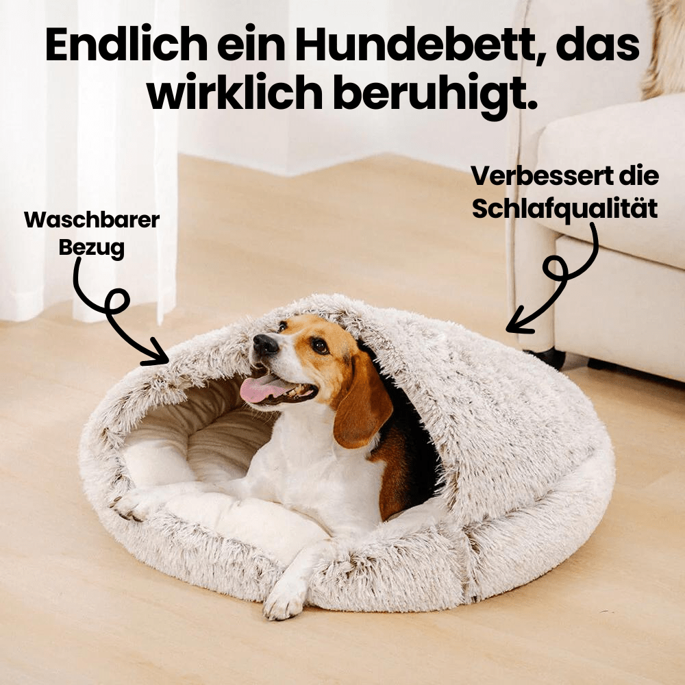 Pet Cave Bed Hooded Ultra-Soft Faux Fur Non-Slip