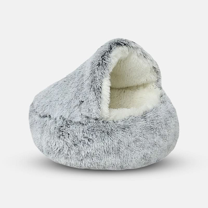 Pet Cave Bed Hooded Ultra-Soft Faux Fur Non-Slip