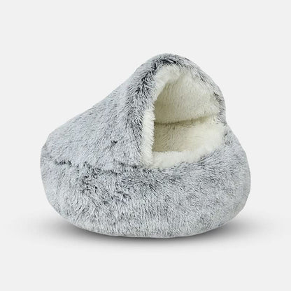 Pet Cave Bed Hooded Ultra-Soft Faux Fur Non-Slip