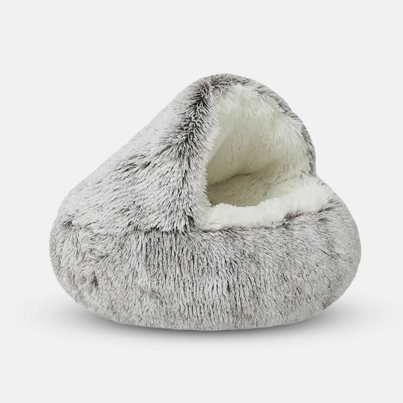Pet Cave Bed Hooded Ultra-Soft Faux Fur Non-Slip