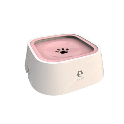 Pet Drinking Bowl Splash-Proof Removable Floating Plate 1.5L