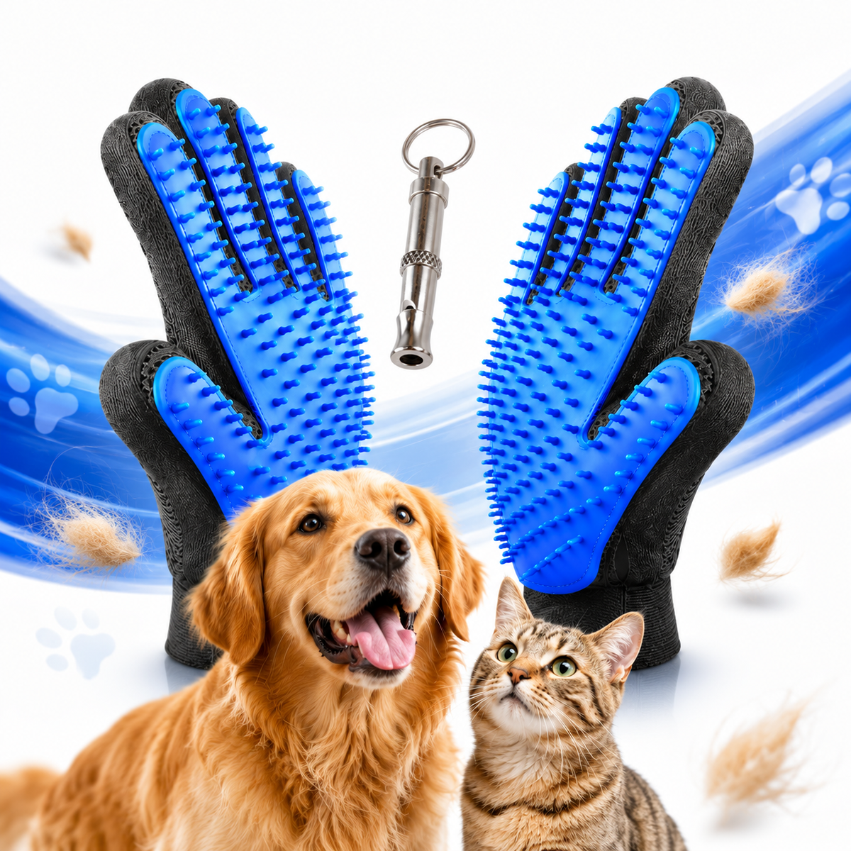 Pet Grooming Glove Five-Finger Massage 180 Silicone Nubs