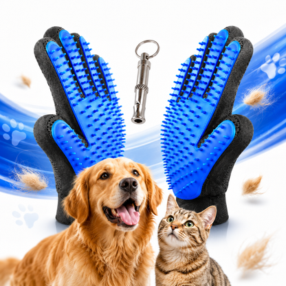 Pet Grooming Glove Five-Finger Massage 180 Silicone Nubs