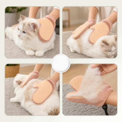 Pet Grooming Glove Soft Rubber Bristles & Gentle Massage
