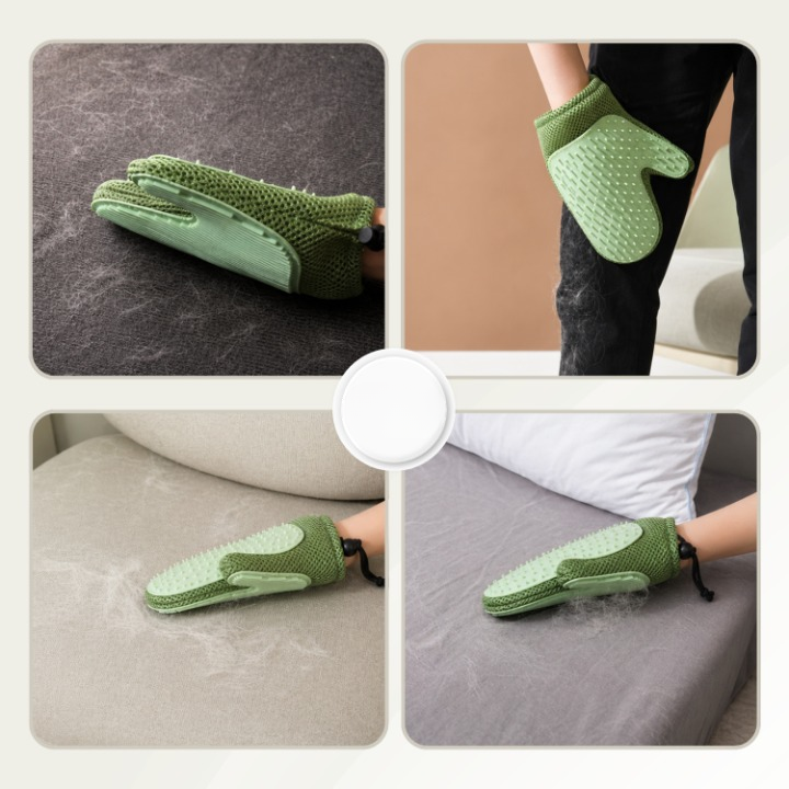Pet Grooming Glove Soft Rubber Bristles & Gentle Massage
