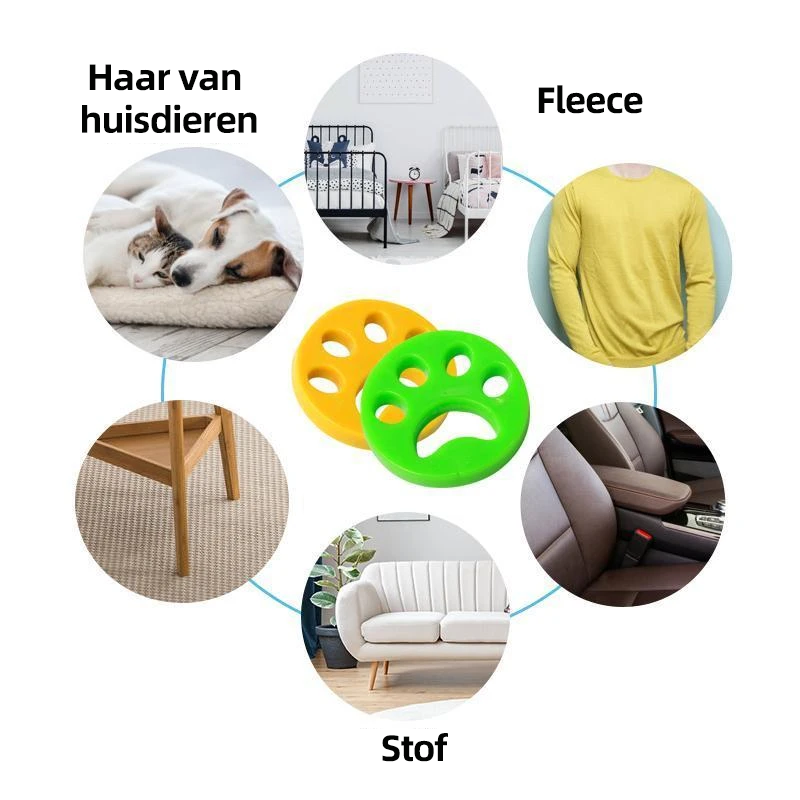 Pet Hair Remover Discs Reusable Silicone Washer & Dryer