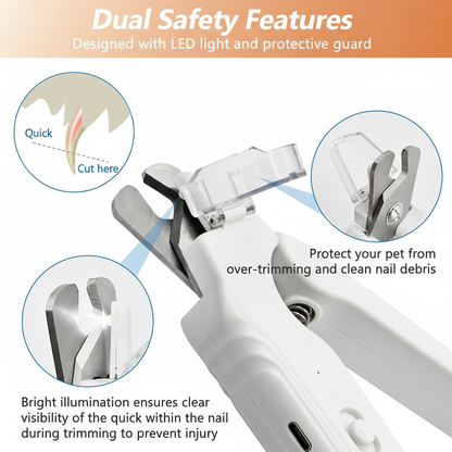Pet Nail Clipper LED Bloodline Guide & Nail Catcher