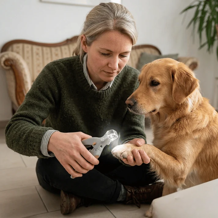Pet Nail Clipper LED Light Replaceable Stainless Steel Blade