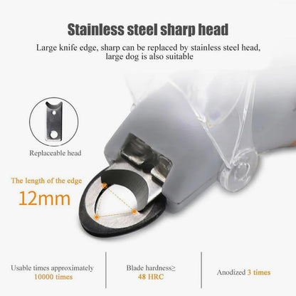 Pet Nail Clipper LED Light Replaceable Stainless Steel Blade
