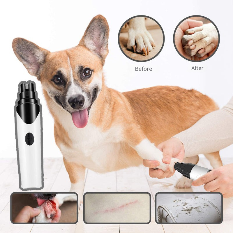 Pet Nail Grinder Whisper-Quiet USB Rechargeable 3 Attachments