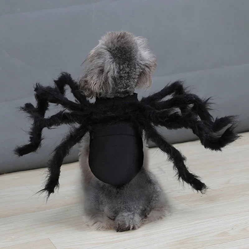 Pet Spider Costume Eight Attached Legs Adjustable Straps Lightweight Fabric