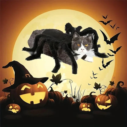 Pet Spider Costume Eight Attached Legs Adjustable Straps Lightweight Fabric