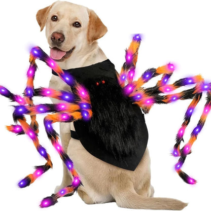 Pet Spider Costume Eight Plush Legs Adjustable Velcro
