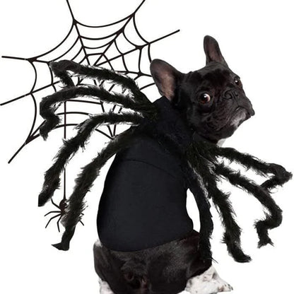 Pet Spider Costume Eight Plush Legs Adjustable Velcro