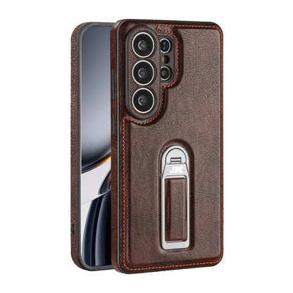 Phone Case Genuine Leather Adjustable Stand Magnetic Wireless Charging-Compatible