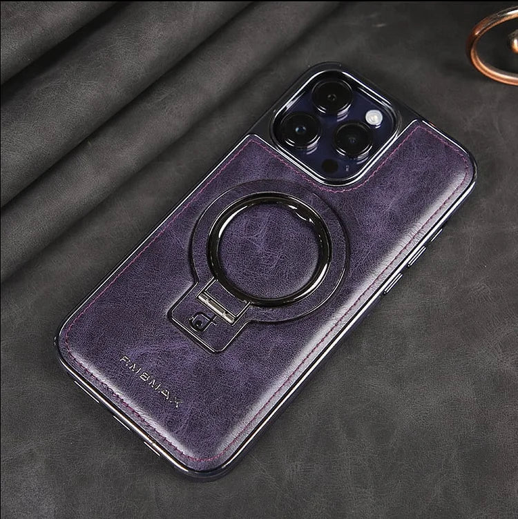 Phone Case Genuine Leather MagSafe Kickstand