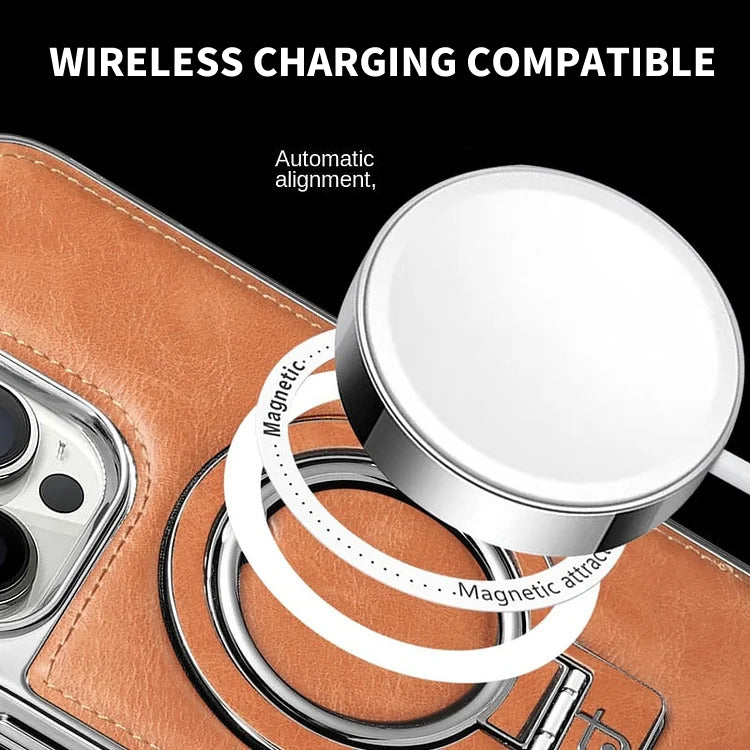Phone Case Genuine Leather MagSafe Kickstand