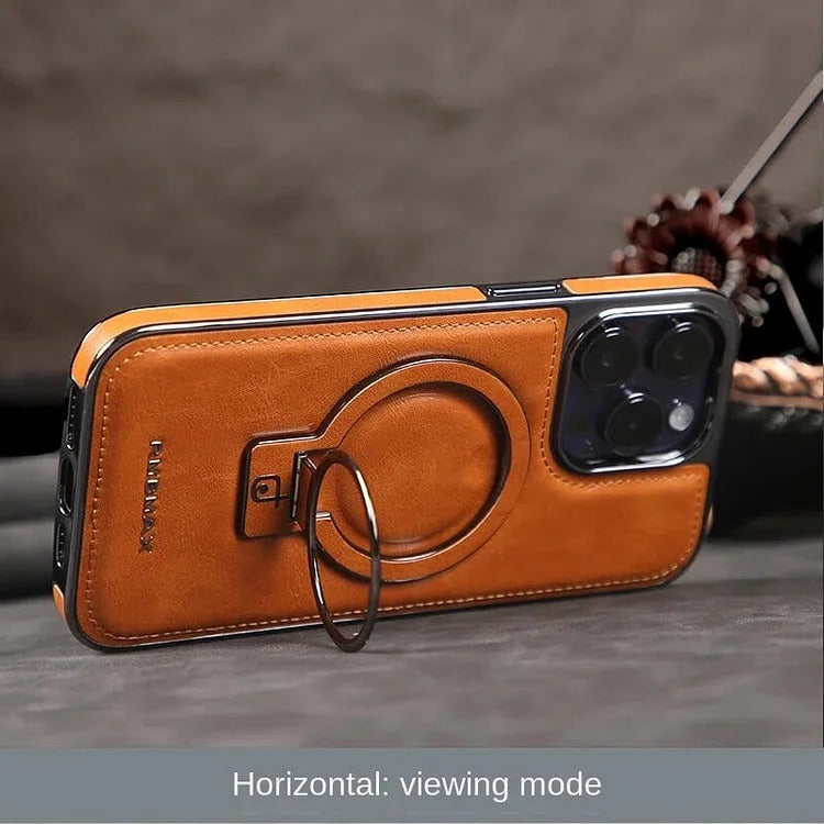 Phone Case Genuine Leather MagSafe Kickstand