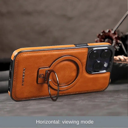 Phone Case Genuine Leather MagSafe Kickstand