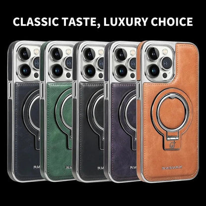 Phone Case Genuine Leather MagSafe Kickstand