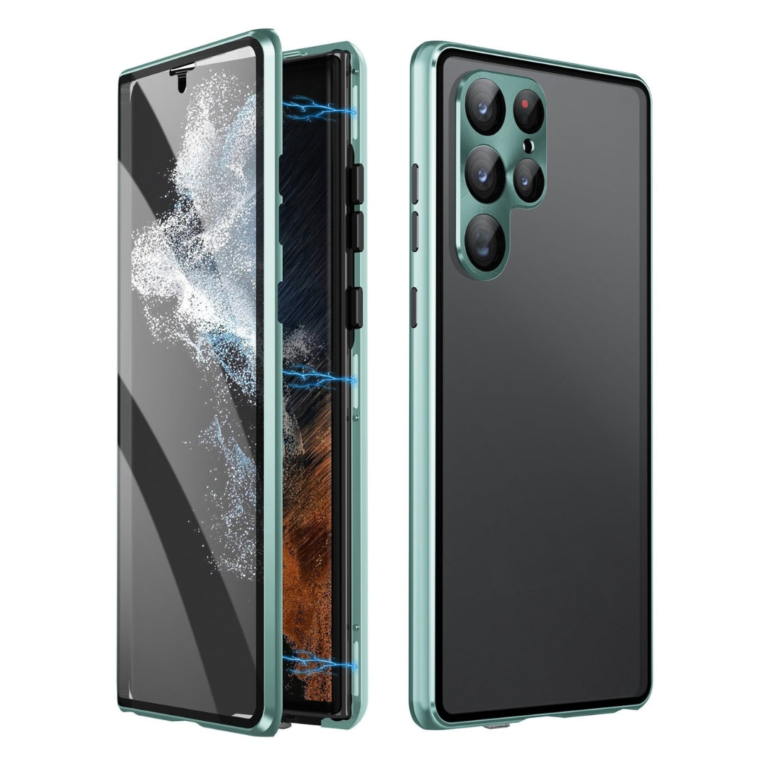 Phone Case Magnetic Aluminum Frame Tempered Glass Privacy Filter