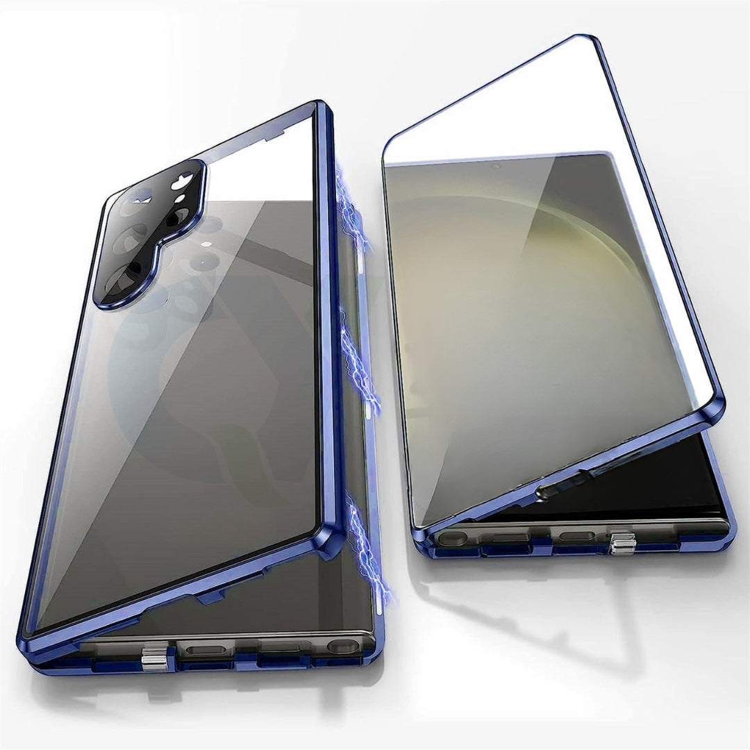 Phone Case Magnetic Aluminum Frame Tempered Glass Privacy Filter