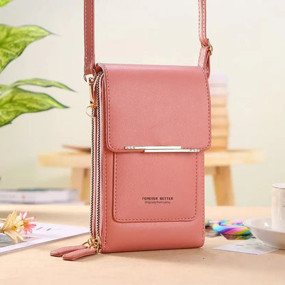 Phone Crossbody Bag Touchscreen Window & Waterproof Faux Leather