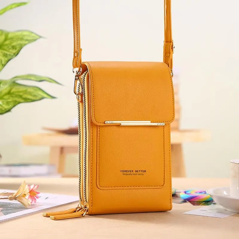 Phone Crossbody Bag Touchscreen Window & Waterproof Faux Leather
