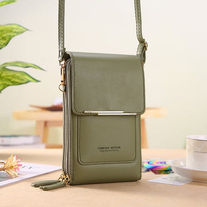Phone Crossbody Bag Touchscreen Window & Waterproof Faux Leather
