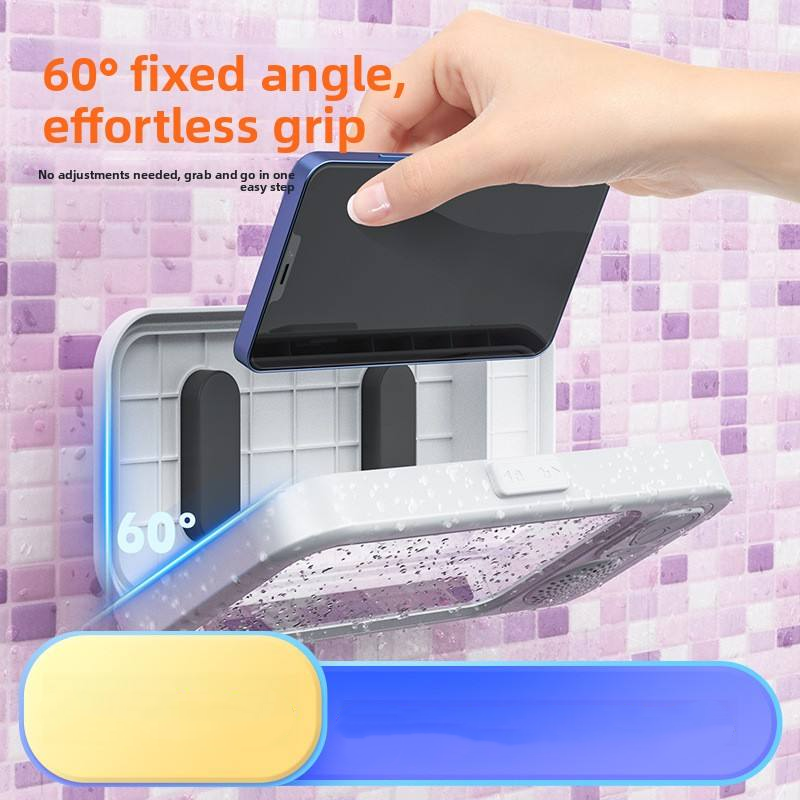 Phone Holder Waterproof Built-In Bluetooth Speaker Touchscreen-Friendly