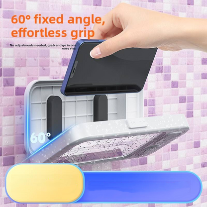 Phone Holder Waterproof Built-In Bluetooth Speaker Touchscreen-Friendly