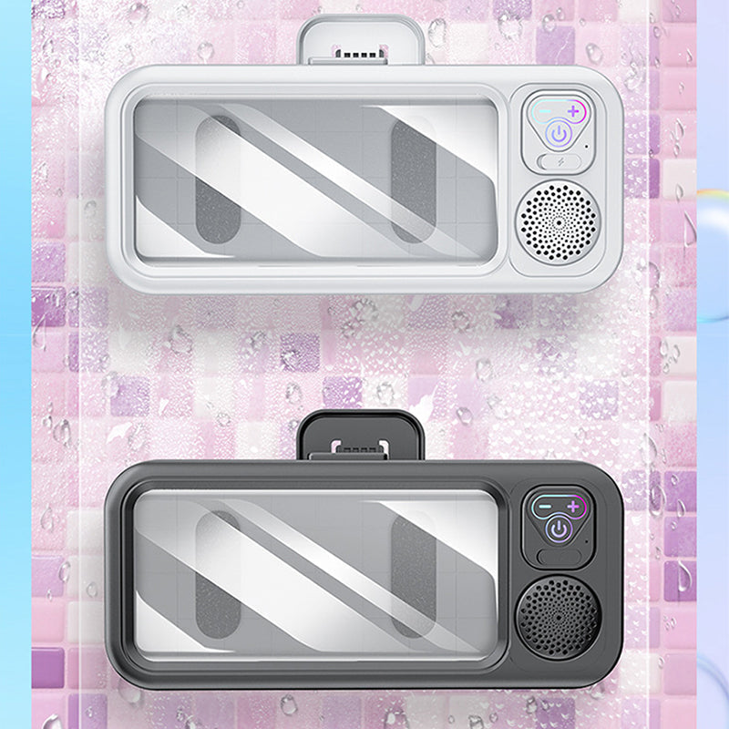 Phone Holder Waterproof Built-In Bluetooth Speaker Touchscreen-Friendly