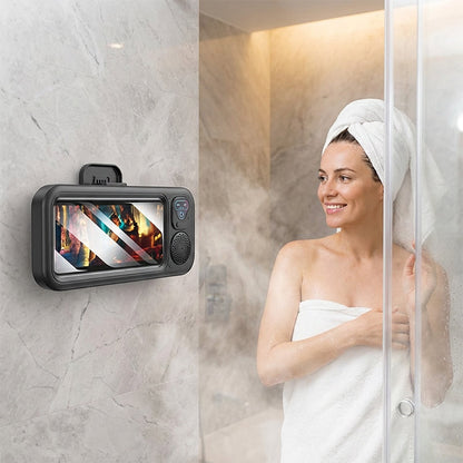 Phone Holder Waterproof Built-In Bluetooth Speaker Touchscreen-Friendly