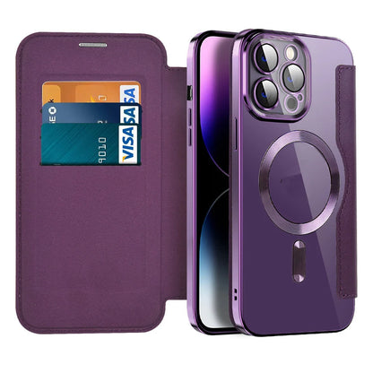 Phone Wallet Case RFID-Blocking Shockproof Built-In Stand