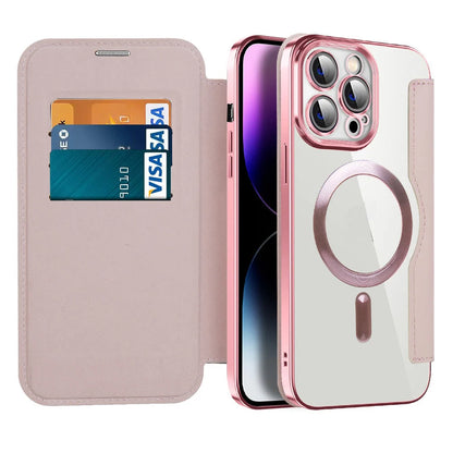 Phone Wallet Case RFID-Blocking Shockproof Built-In Stand