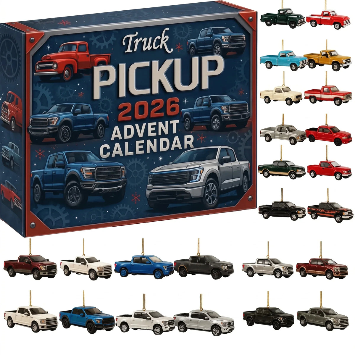 Pickup Truck Advent Calendar 24 Miniature Collectible Trucks