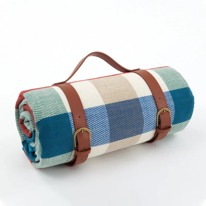 Picnic Blanket Waterproof & Padded Foldable Leather Strap