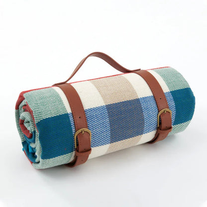 Picnic Blanket Waterproof & Padded Foldable Leather Strap