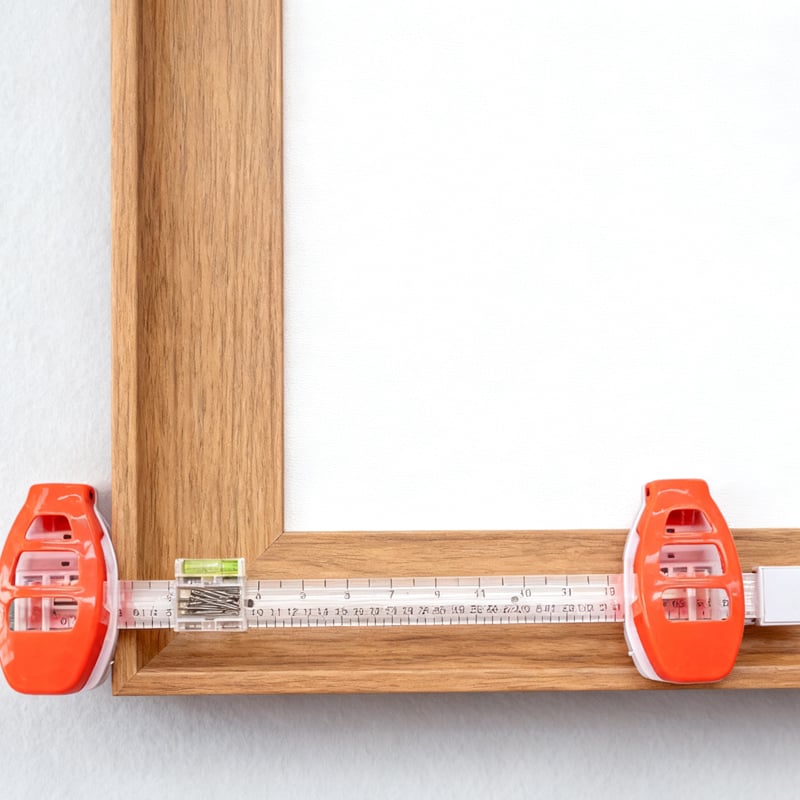 Picture Hanging Level Built-In Marking Pins & Ruler