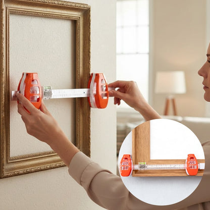 Picture Hanging Level Built-In Marking Pins & Ruler