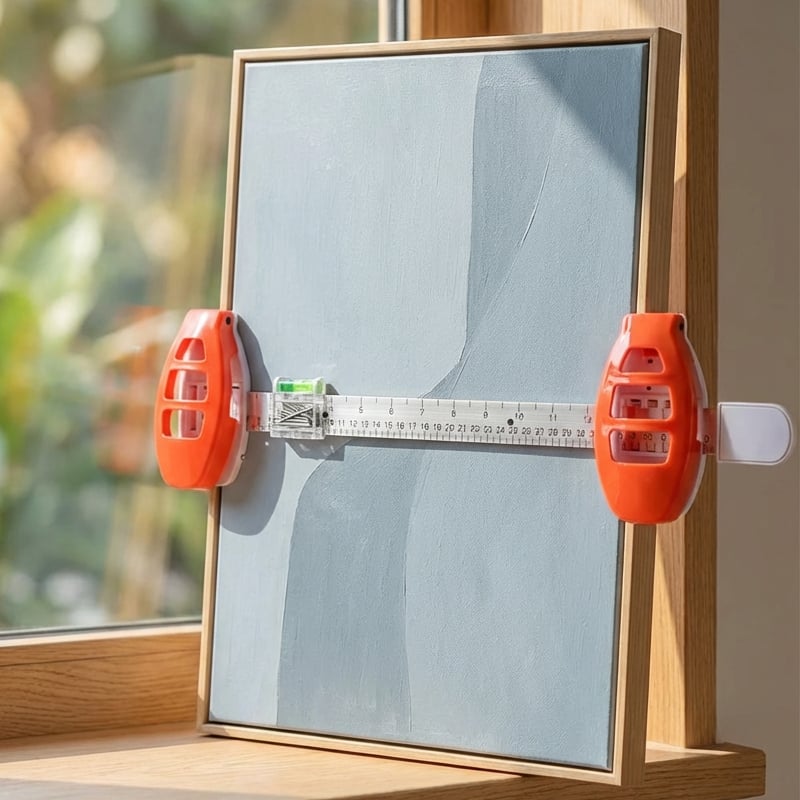 Picture Hanging Level Built-In Marking Pins & Ruler