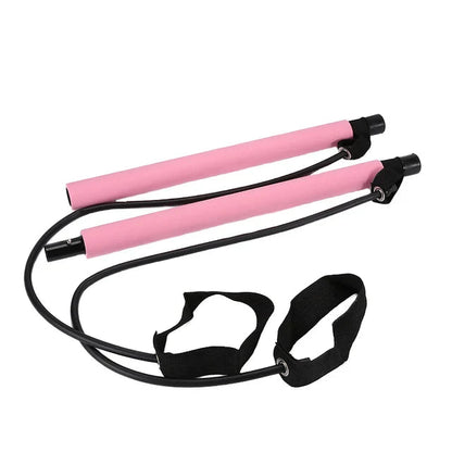 Pilates Bar Portable Integrated Resistance Bands & Foot Loops