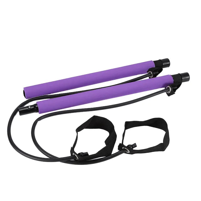 Pilates Bar Portable Integrated Resistance Bands & Foot Loops