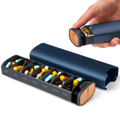 Pill Organizer 7 Compartments BPA-Free Travel Design