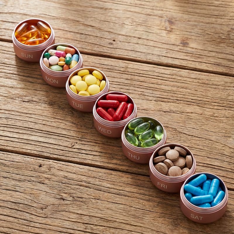 Pill Organizer 7-Day Aluminum Waterproof Twist-Lock