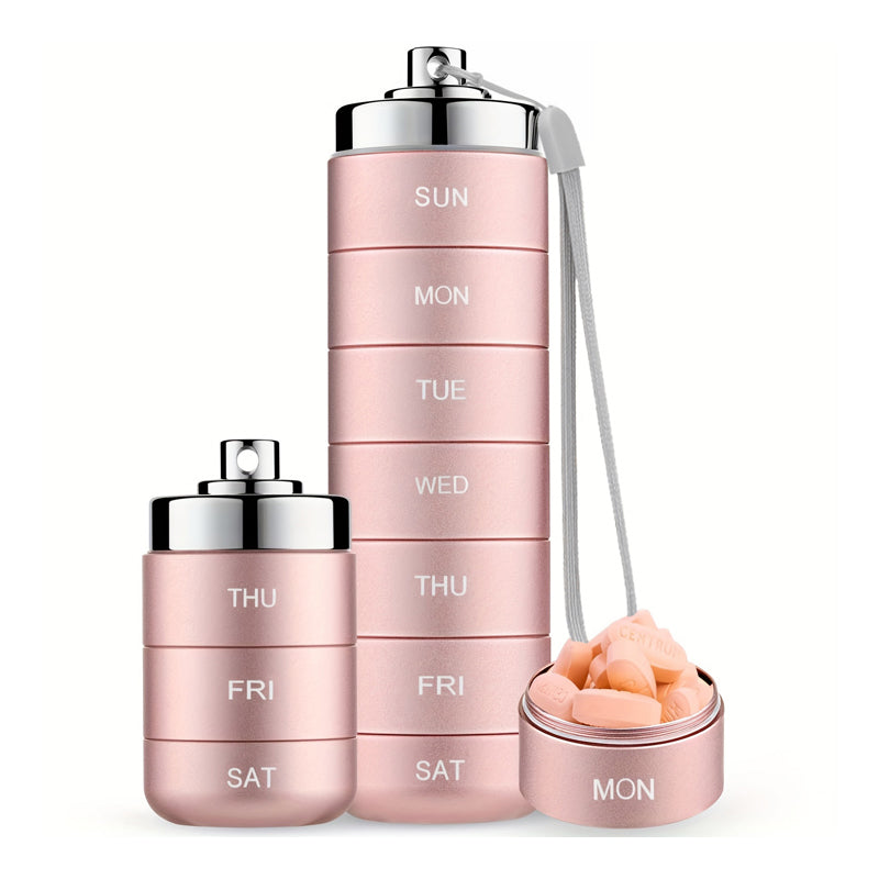 Pill Organizer 7-Day Aluminum Waterproof Twist-Lock
