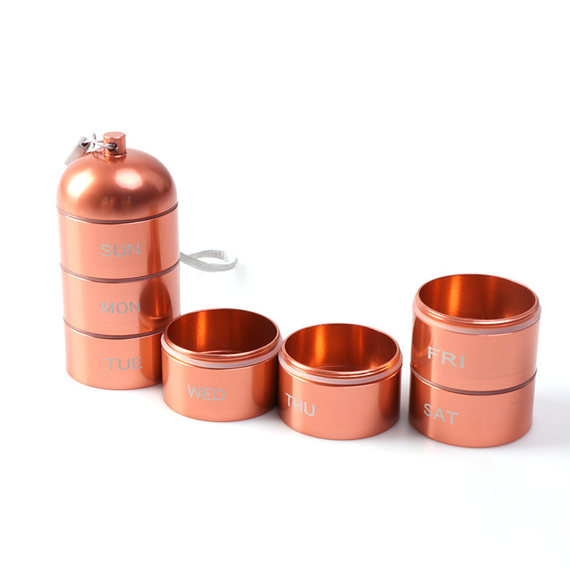 Pill Organizer 7-Day Aluminum Waterproof Twist-Lock