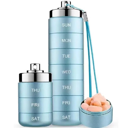 Pill Organizer 7-Day Waterproof Aluminum Twist-Lock